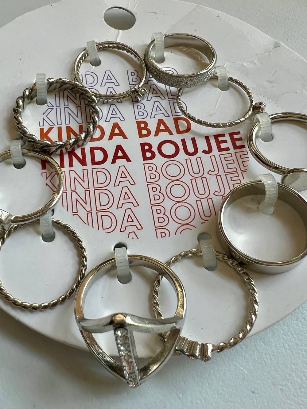 Silver-Tone Mixed Ring Set - 10pc NWT